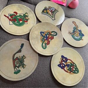 Vintage Connemara Bodhrans Set of 6 Round Celtic
Placemats T26